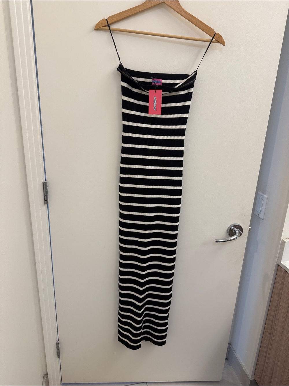 NWT Edikted Black & White Strapless Maxi Dress Size S